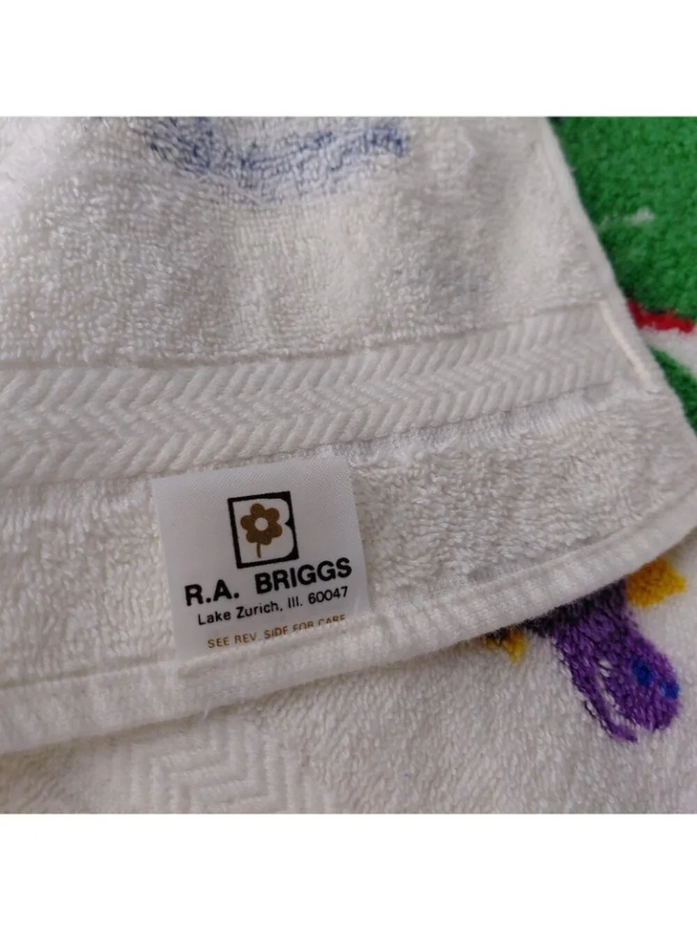 Vint Dinosaur Bath Hand Towel Set 30x60 Multicolor USA 3pc R.A. Briggs Leshner